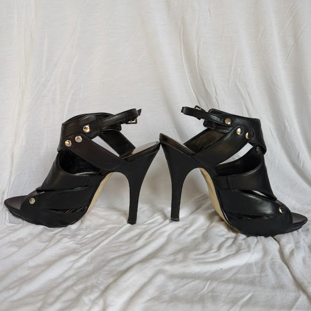 Zia black gladiator heels